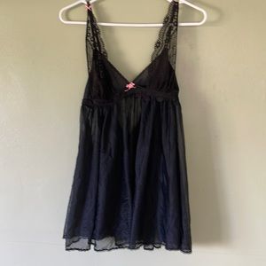 Betsy Johnson lingerie black m babydoll EUC